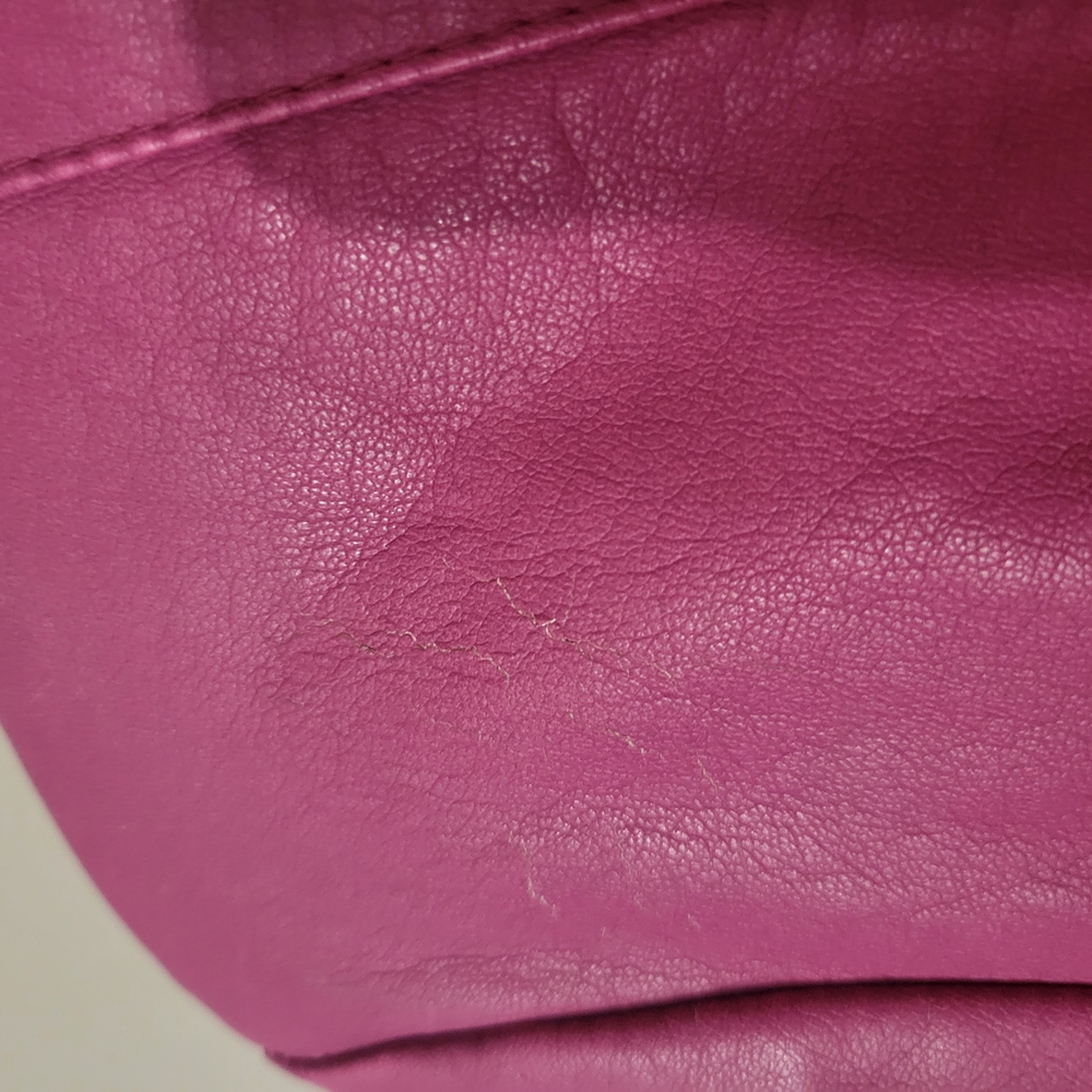 Black Rivet Pink Raspberry Faux Leather Zip Front Jacket Size Large - Picture 3 of 6